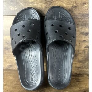Crocs Classic iconic Comfort Slides Size 11 Men's Sandals Black Fast Shipping
